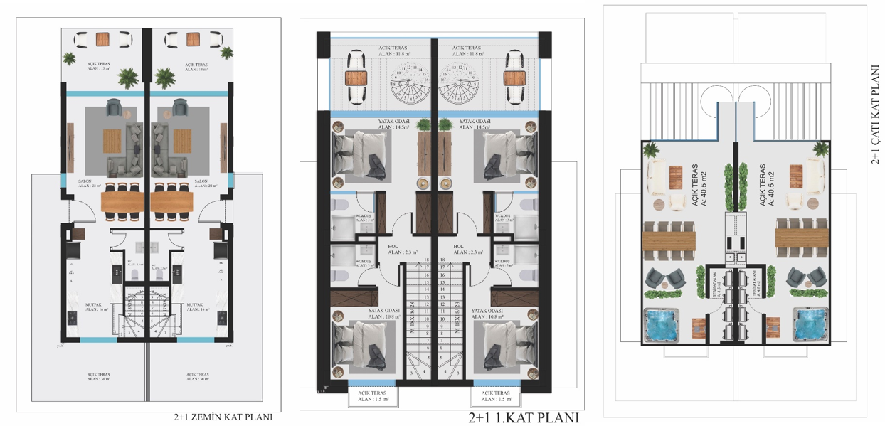 <i class='fa fa-bed text-success'></i> 2+1 Yarı Müstakil Villa <i class='fa fa-align-justify text-success'></i> 230M2 <i class='fa fa-home text-success'></i> 3 Kat